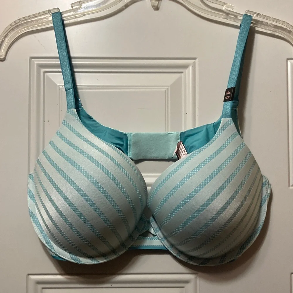 Victoria’s‎ Secret Light Blue Striped Bra - Women Intimates 38C NWT